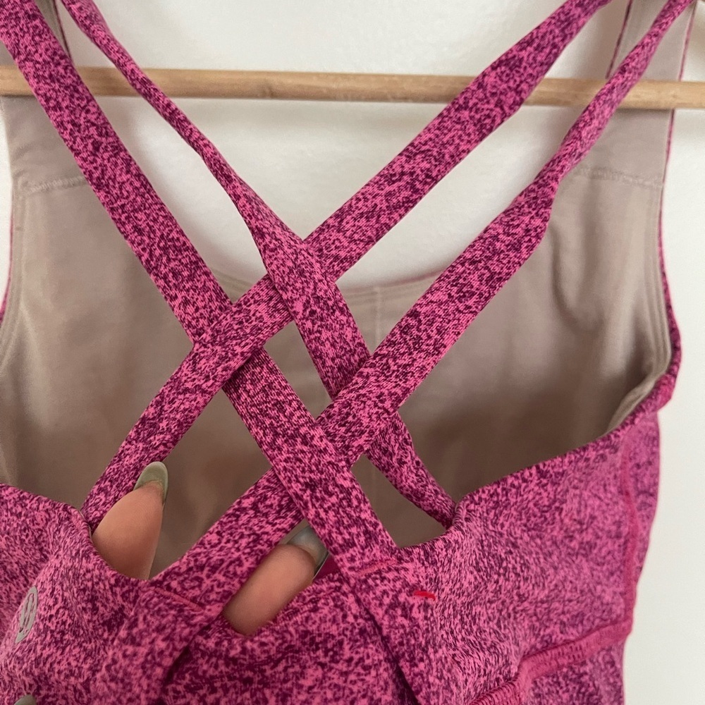 Lululemon Energy Bra Rio Mist Pink Paradise Red Grape / Pink Paradise Strappy - Picture 5 of 6